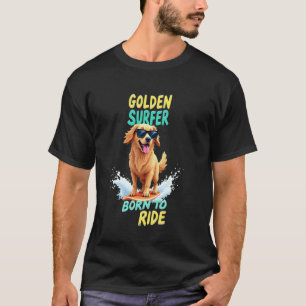 Cooler Golden Retriever Surfer Hund T-Shirt