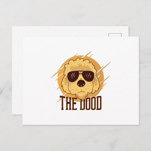 Cooler Goldendoodle Hund Postkarte (Vorne/Hinten)