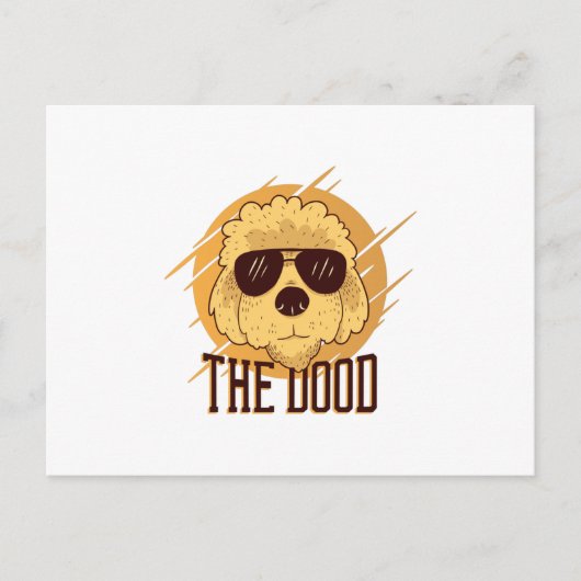 Cooler Goldendoodle Hund Postkarte (Vorderseite)