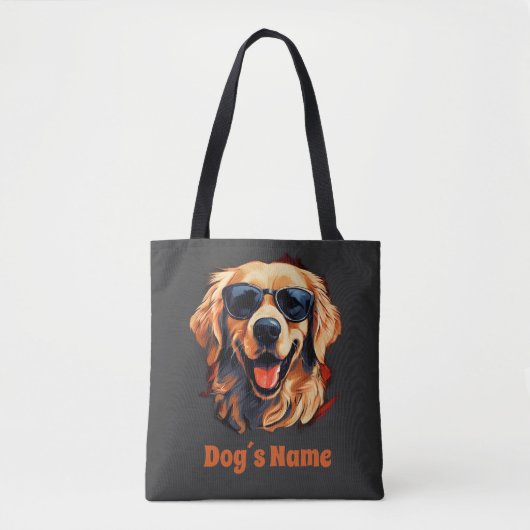 Cooler Goldener Retriever mit Sonnenbrille Tasche (Vorderseite)