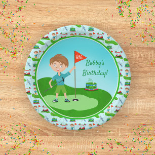 Cooler Golf-Geburtstagsfeier für Jungen Pappteller