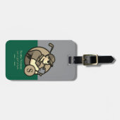Cooler Golfer mit Golfklubs Elegant Grün Gepäckanhänger (Vorderseite horizontal)