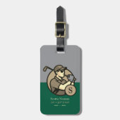 Cooler Golfer mit Golfklubs Elegant Grün Gepäckanhänger (Vorderseite vertikal)