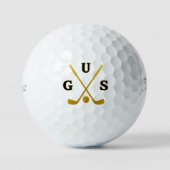 Cooler Golfer Monogramm | dreibuchstabiger Spitzna Golfball (Vorderseite)