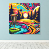 Cooler Golfplatz bei Sunset Leinwanddruck (Insitu (Holzboden))