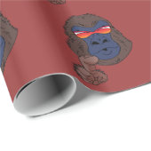 Cooler Gorilla Geschenkpapier (Rolleneckpunkt)