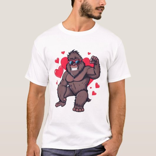 Cooler Gorilla-Valentinstag T-Shirt (Vorderseite)