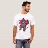 Cooler Gorilla-Valentinstag T-Shirt (Vorne ganz)