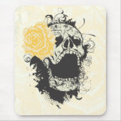 Cooler Gothic-Schädel und gelb-rosa-Ziermousepad Mousepad (Vorne)