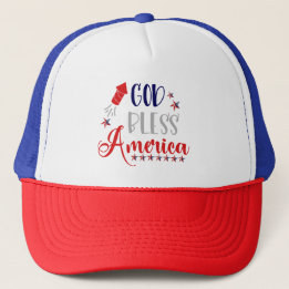 Cooler Gott segne Amerika Red White Blue USA Patri Truckerkappe