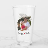 Cooler Graffiti-Effekt Paar Foto Mit Monogramm Bie Glas (Rückseite)