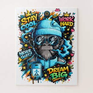 Cooler Graffiti-Gorilla Street Art Motivation Puzzle