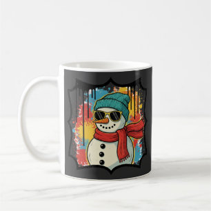 Cooler Graffiti-Schneemann mit Sonnenbrille Weihna Kaffeetasse