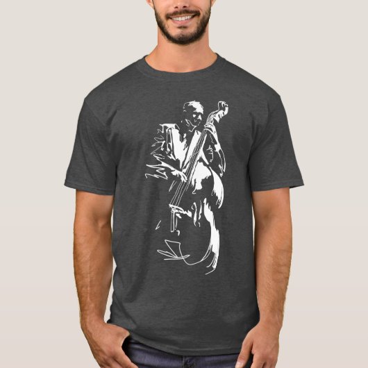 Cooler Grafik-Jazz-Liebhaber Upright Bass Player T-Shirt (Vorderseite)