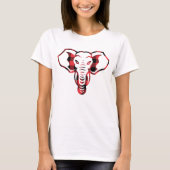 Cooler, grafisch roter Karierter Elefant T-Shirt (Vorderseite)