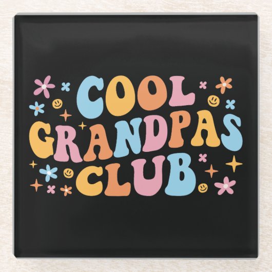 Cooler Grandpas-Club III Glasuntersetzer (Vorderseite)