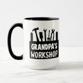cooler Grandpas Workshop fügt Text hinzu Tasse (Links)