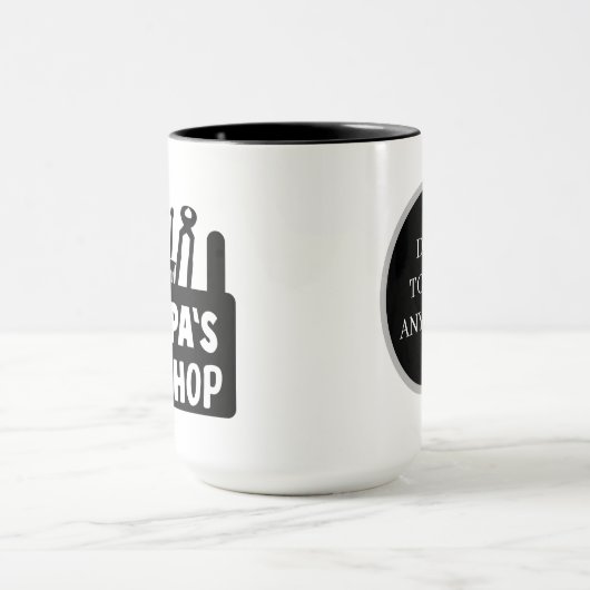 cooler Grandpas Workshop fügt Text hinzu Tasse (Zentrum)