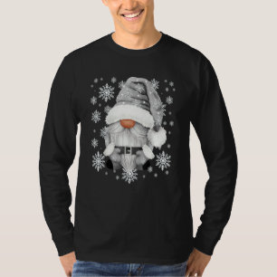 Cooler grauer Santa Gnomie für Gotik und Emo mit G T-Shirt