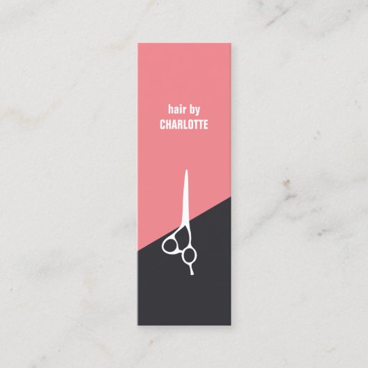 Cooler Graulachs Weißer Schere Haar Stylist Mini Visitenkarte (Vorderseite)