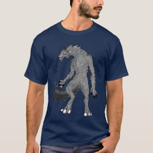 Cooler Gray Werewolf mit Roten Augen Männer T - Sh T-Shirt