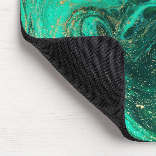 Cooler Green Marble Gold Glitzer Mousepad (Ecke)