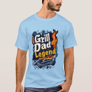 Cooler Grill Papa Legende Wortkunst BBQ T-Shirt