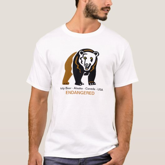 Cooler GRIZZLY BEAR - Gefährdete Tiergrafik - T-Shirt (Vorderseite)