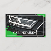 Cooler grüner Autoservice mit detaillierter Fotovo Visitenkarte (Vorderseite)