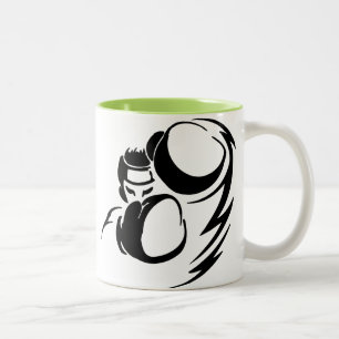 Cooler grüner Boxer Zweifarbige Tasse