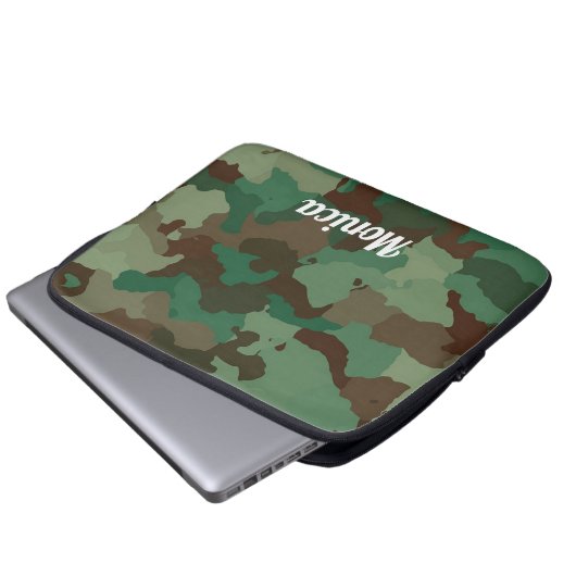 Cooler grüner Camouflage Laptopschutzhülle (Vorne Knopf)