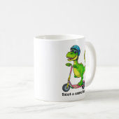 Cooler grüner Dinosaurier Kaffeetasse (VorderseiteRechts)