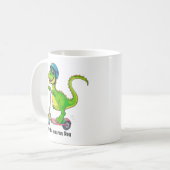 Cooler grüner Dinosaurier Kaffeetasse (Vorderseite Links)