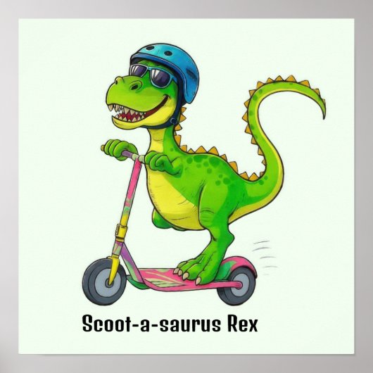 Cooler grüner Dinosaurier Poster (Vorne)