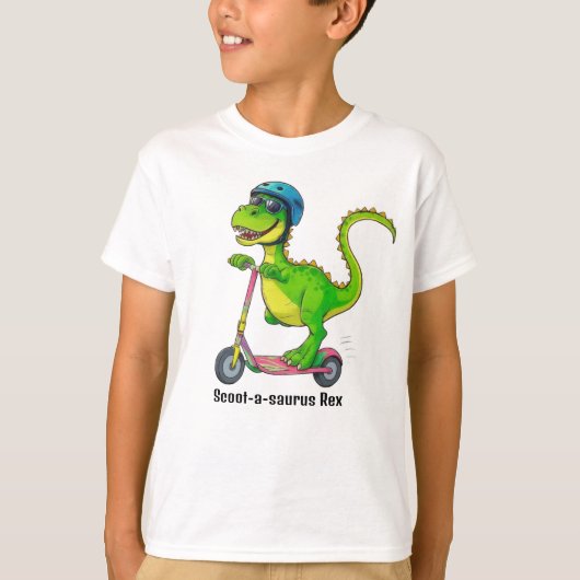 Cooler grüner Dinosaurier T-Shirt (Vorderseite)