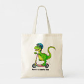 Cooler grüner Dinosaurier Tragetasche (Rückseite)