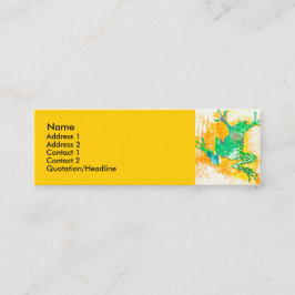 Cooler grüner Frosch-TierWatercolor Mini Visitenkarte