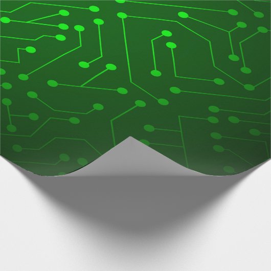 Cooler grüner Leiterplatte-Entwurf Geschenkpapier (Ecke)