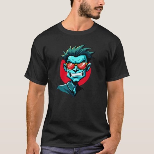 cooler grüner Mann T-Shirt (Vorderseite)