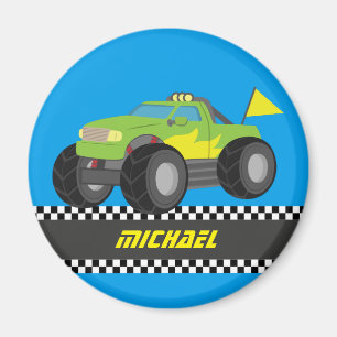 Cooler grüner Monster-Truck zum Personalisieren Magnet