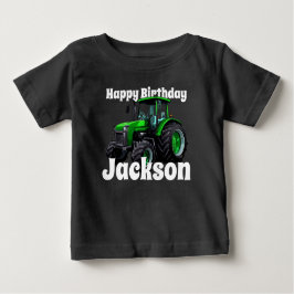 Cooler Grüner Traktor Geburtstag Baby T-shirt