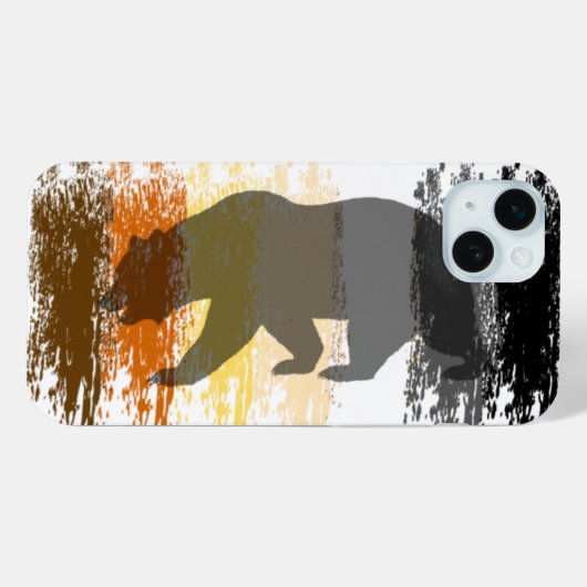 Cooler Grunge Bear Shadow Gay Bear Prix Case-Mate iPhone Hülle (Rückseite (Horizontal))
