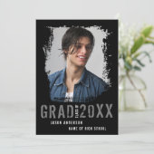 Cooler Grunge Black 1 Foto Abschluss Ankündigung (Stehend Vorderseite)