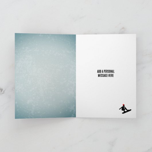 Cooler Grungy-Snowboarder auf Stresstmetall Karte (Innenseite)