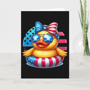 Cooler Gummi-Ente USA-Flagge Süße Ente 4. Juli Karte