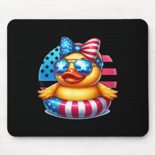 Cooler Gummi-Ente USA-Flagge Süße Ente 4. Juli  Mousepad