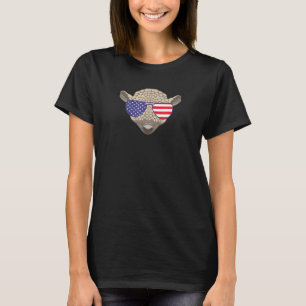 Cooler Gürteltier mit USA-Flagge-Sonnenbrille USA T-Shirt