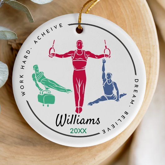 Cooler Gymnastikspieler personalisiert Keeper Keramik Ornament