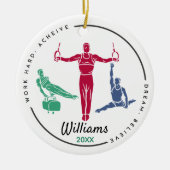 Cooler Gymnastikspieler personalisiert Keeper Keramik Ornament (Vorne)