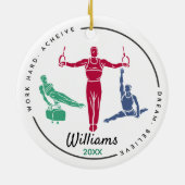 Cooler Gymnastikspieler personalisiert Keeper Keramik Ornament (Hinten)